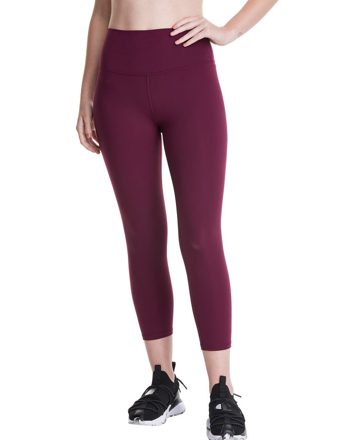 Champion Womens Leggings NZ - Soft Touch Crop Dark Purple ( 2097-VYNLT )